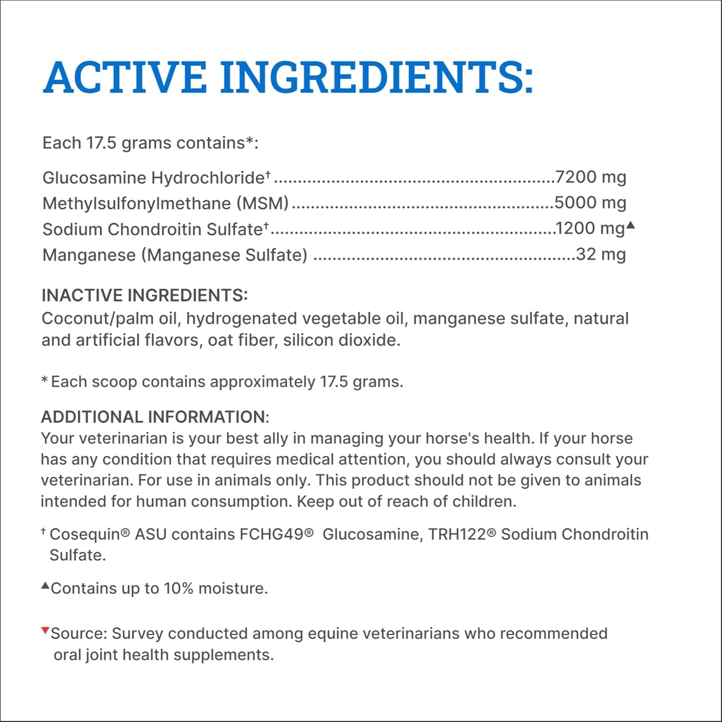 Nutramax Cosequin Optimized Pellets with MSM Joint Health Supplement for Horses - with Glucosamine and Chondroitin, 1400 Grams