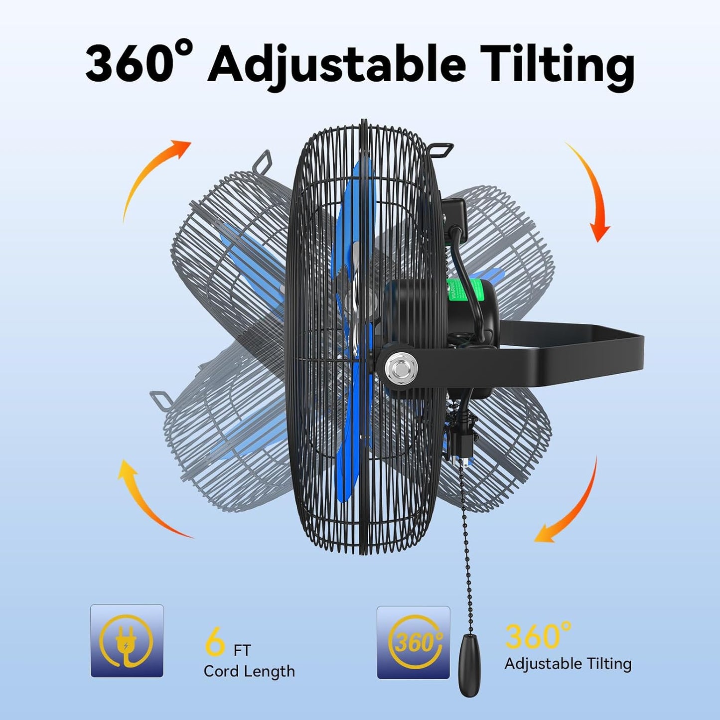 12 Inch Wall Fan Pro Series - Indoor High Velocity Wall Mount Fan for Commercial, Residential, Warehouse, Covered Patio, Shop, Garage, Barn, Gazebo 3 Speed 2800 CFM UL Safety Listed