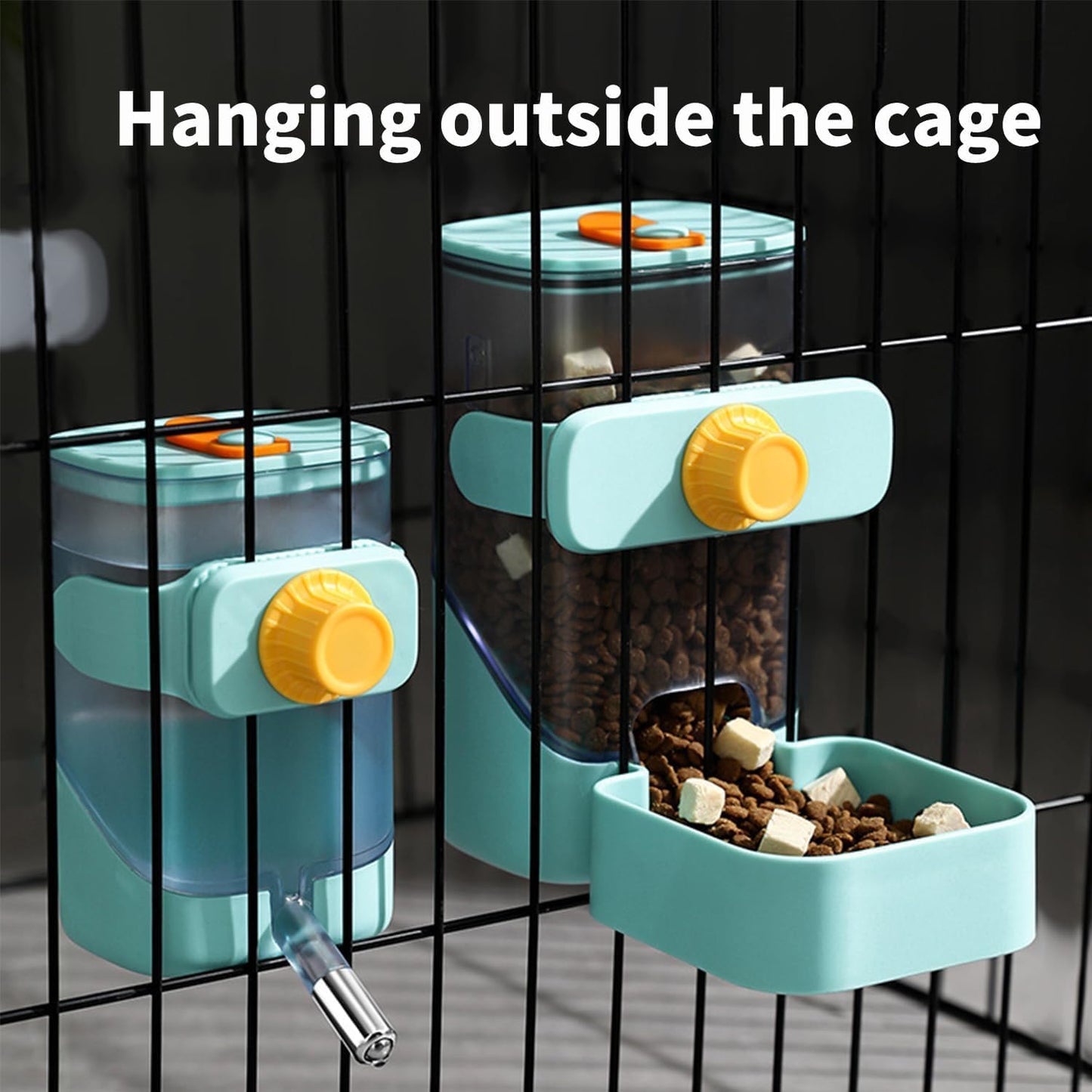 PODOO 24oz No Drip Bunny Water Feeder, Rabbit Water Dispenser, Hanging Automatic Pet Water Dispenser, Hanging Outside or Inside The Cage for Ferret Guinea Pig Rat Cat Puppy (Water)