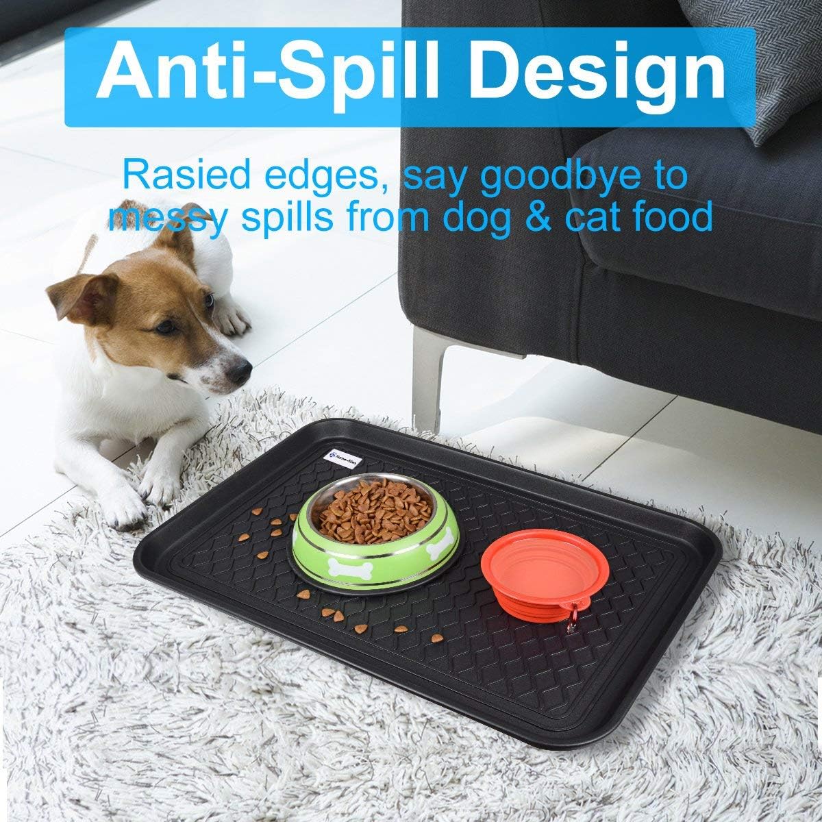 Multi-Purpose Boot Mat, Shoe Mat, Pet Bowl Tray, Waterproof for Indoor and Outdoor Floor Protection, 24" x 15"/2 Pack