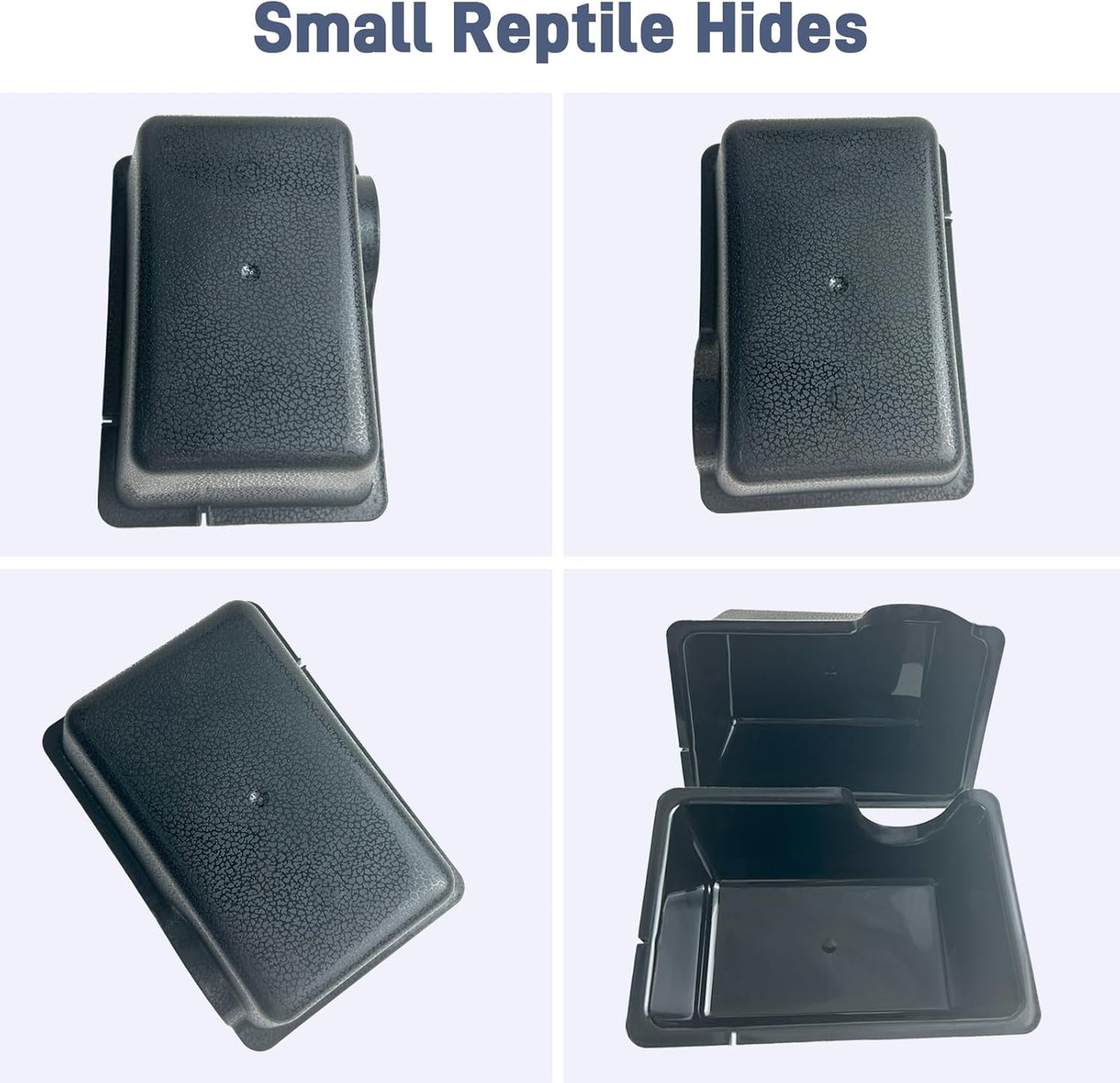 Small 2 Pcs Humid Hideout Cave for Reptiles, Snake Hide for Ball Pythons, Gecko Hide, Leopard Geckos, Bearded Dragons,Compact Terrarium Decor with Easy-Clean Design (6.70"x4.72"x2.56")