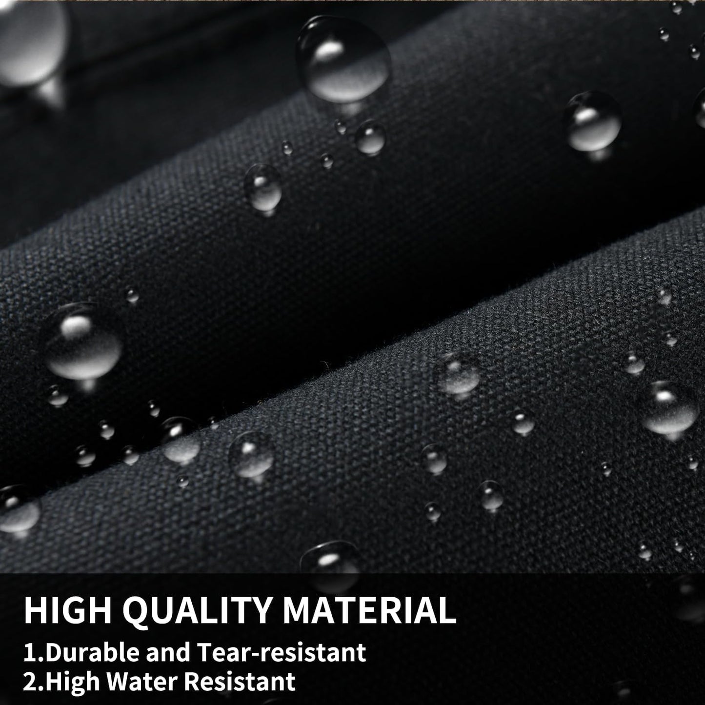 Coverado Rear Car Seat Covers, Waterproof Canvas Seat Protector for Car Seat Cushions for Kids & Dogs, Seat Covers Compatible with 2015-2025 Ford F150 & 2017-2025 Ford F250 F350 F450(Black, 2PCS)