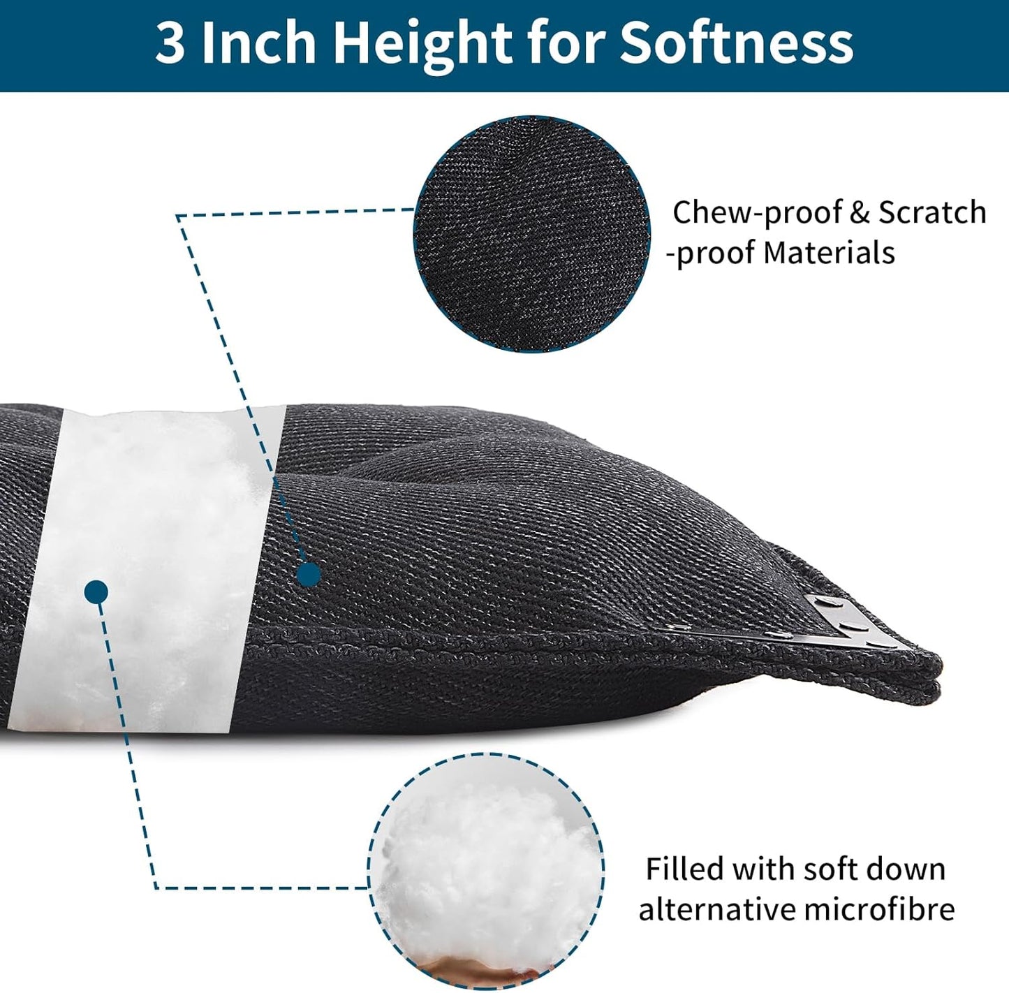 BALAPET Chew Proof Dog Bed with Metal Rivet Corner for Large Dogs, Stable Kennel Pad Mat for Teething Puppy, Durable Indoor Outdoor Crate Pad for Medium Dog Crates, 41"x28"