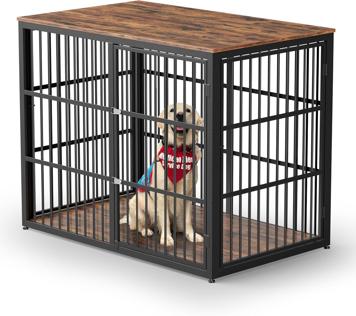 Lyromix 48'' XXL Dog Crate Furniture with 3 Doors,Wooden Crate End Table Heavy Duty Indoor Combination Cage for Medium to Large Dogs, Multiple Units Can be Combined