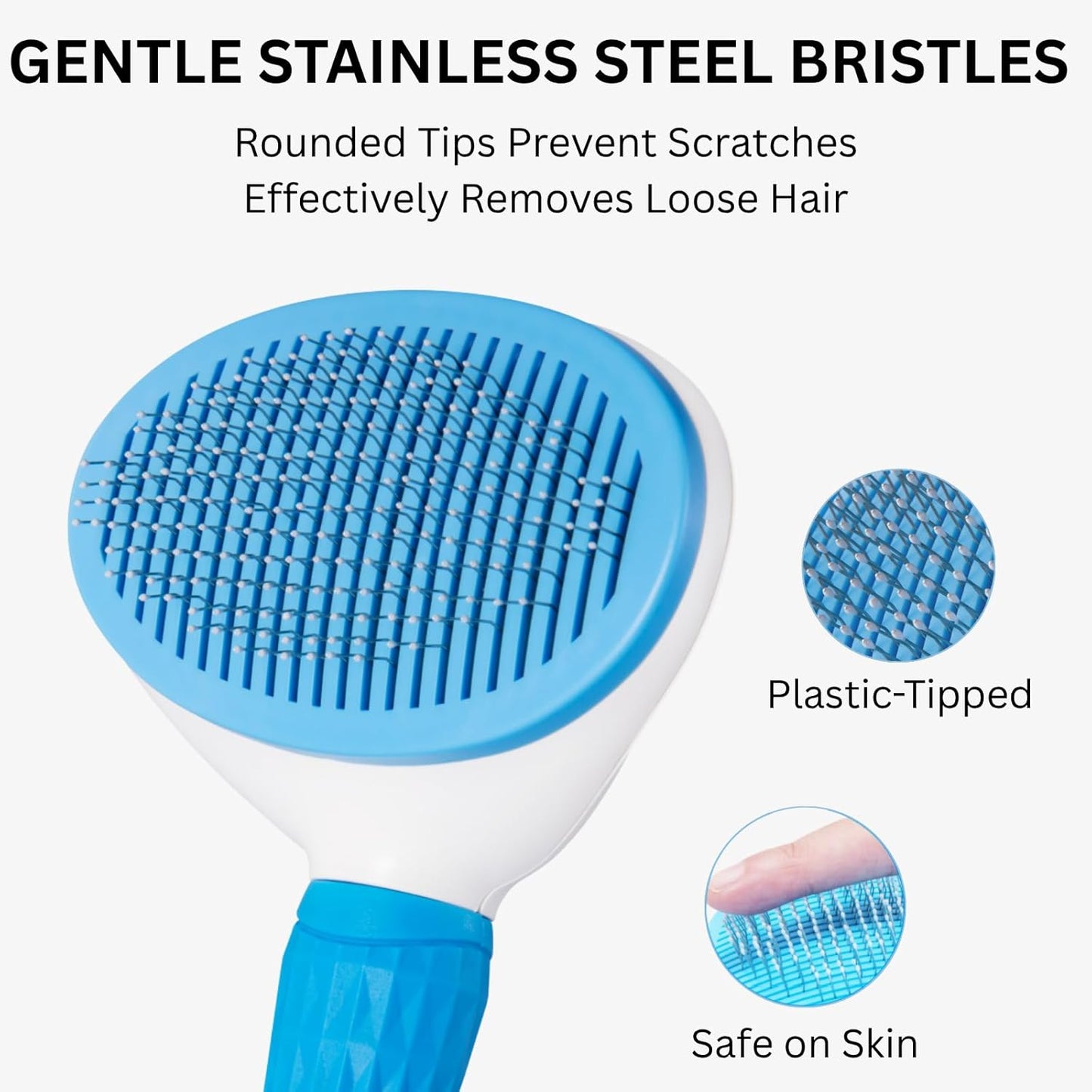 AIXINPET Cat & Dog Self Cleaning Slicker Brush - Easy to Remove Loose Fur, Harmless Deshedding Grooming Tool, Massaging Function - Suitable for Shedding & Furry Pets, like Rabbits and Ferrets