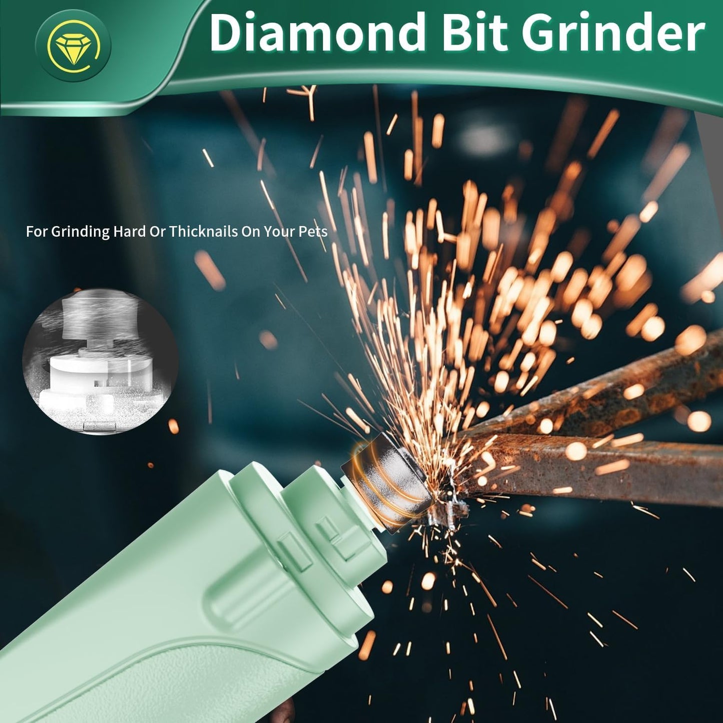 Dog Nail Clippers & Cat Nail Clipper with Catcher, 2 in 1 Dog Nail Trimmers & Grinder with Light for Large Small Dogs Cats,Silent Groom Pro Claw Trimmer, Rechargeable Dogs Nails Grinder Quiet