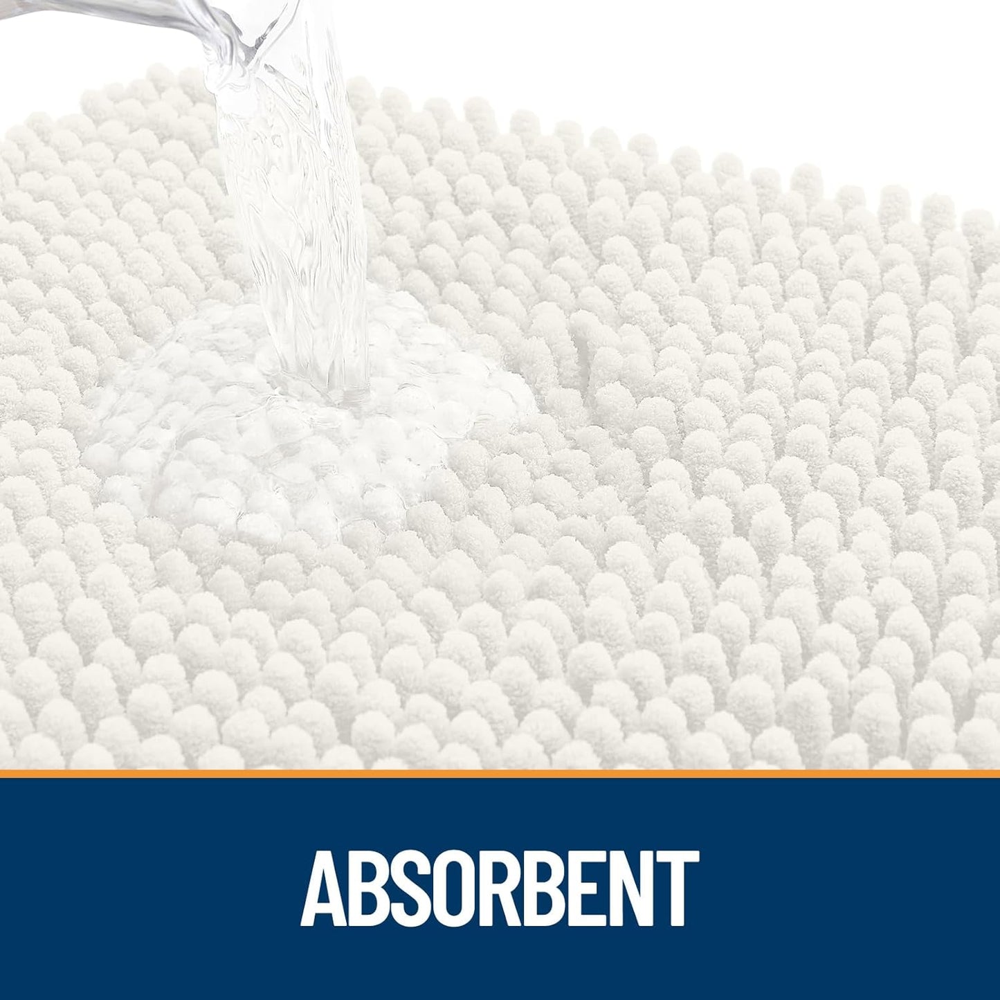 OLANLY Dog Door Mat for Muddy Paws 44x24, Absorbs Moisture and Dirt, Absorbent Non-Slip Washable Doormat, Quick Dry Chenille Mud Mat for Dogs, Entry Indoor Entryway Carpet for Inside Floor, Ivory