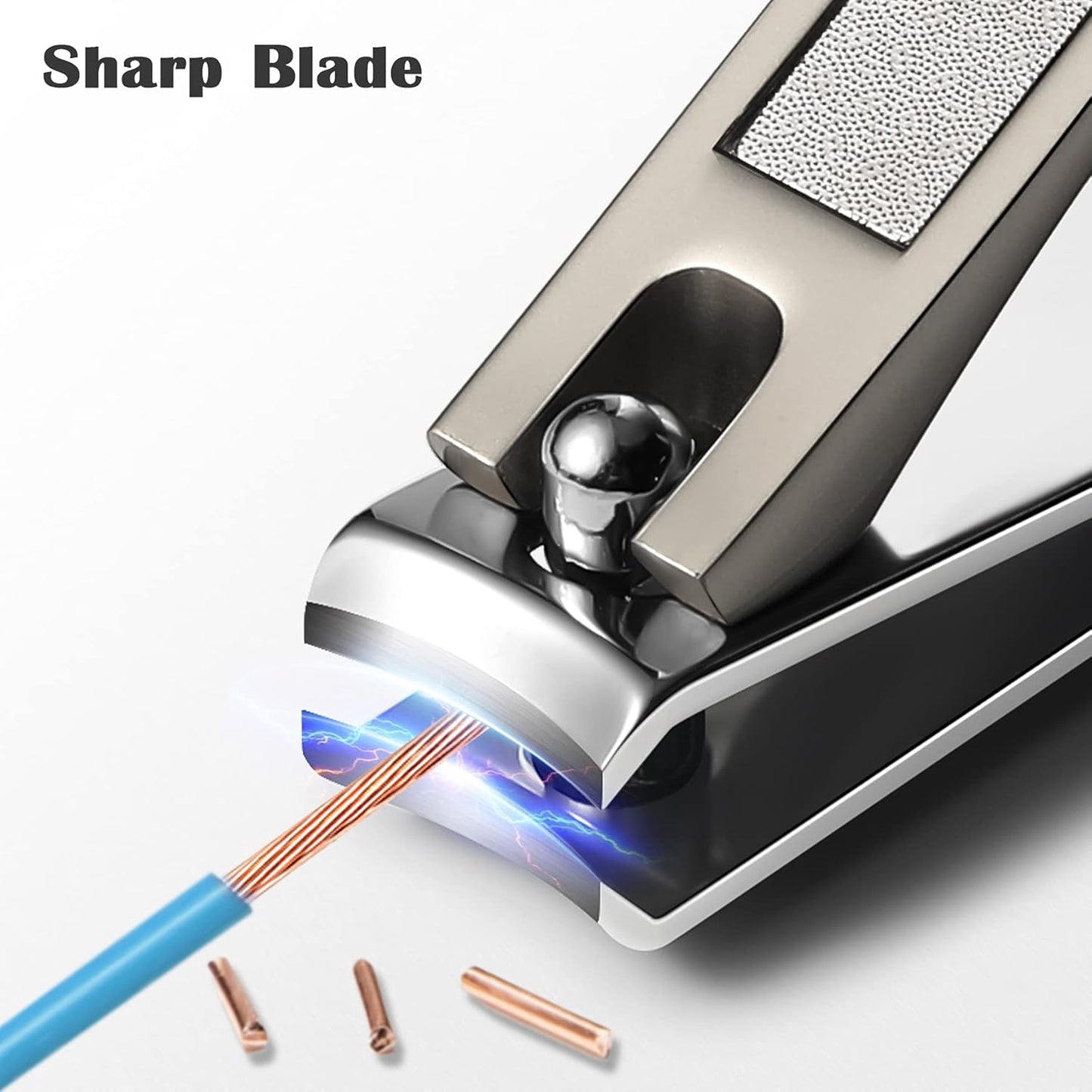 BEZOX Nails Clipper, Ergonomic Toenail and Fingernail Clipper with Non-slip Design, Professional Nail Cutter for Men and Women, 2 Pcs Nail Trimmers - Grey