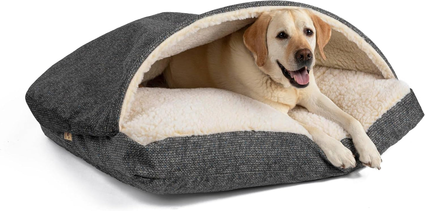 Snoozer Pet Products Luxury Rectangle Cozy Cave Dog Bed with Microsuede, Showdog Collection, Small, Merlin Pewter