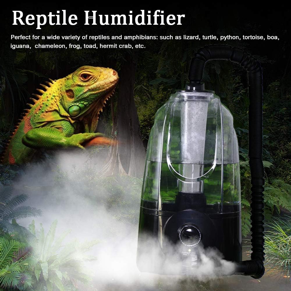 Coospider 3.8L Reptile Fogger Mister, Quiet Reptile Humidifier for Reptiles Tank, Terrarium Humidifiers with Extended Tube, Automatic Reptile Misting System for Reptiles Amphibians Herps Vivarium