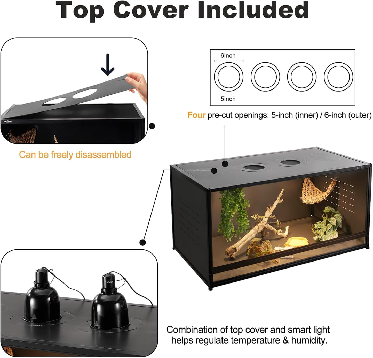 Reptile Tank 4 Packs, 40"x16"x16" Stackable Space Efficient Reptile Enclosure for Bearded Dragon and Ball Python, Expandable Snake Terrarium with Front Opening, Combination Lock