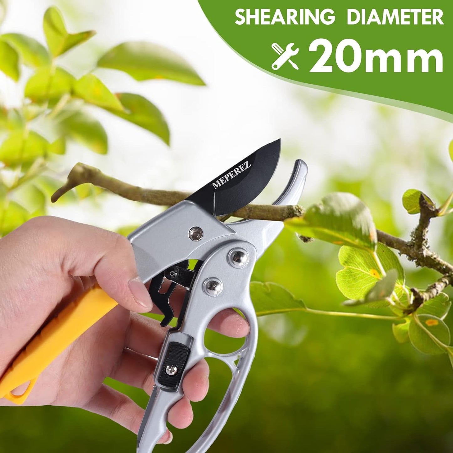 Ultra Sharp Germany Steel Pruning Shears - Cuts 3X Easier, Weak Hand Arthritis Snips, Rust-Resistant, Effortlessly 1-Inch Cut Capacity Garden Scissors, Ergonomic Handle