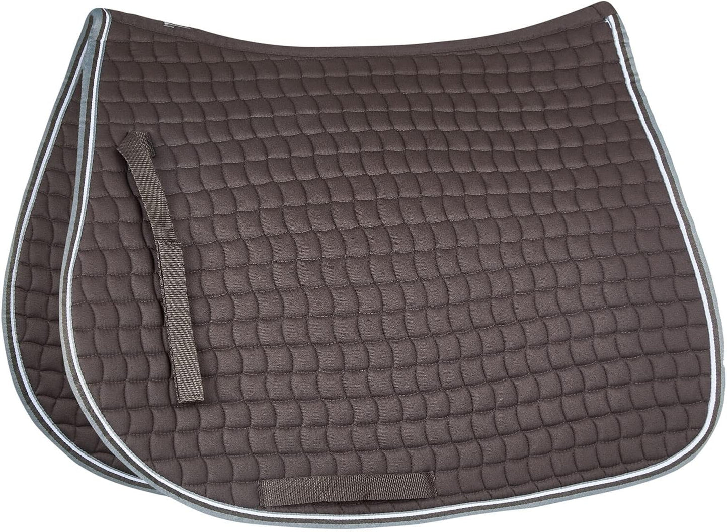 HORZE Adepto Padded All Purpose Quilted Equestrian Saddle Pad for Horses with Two-Tone Trim