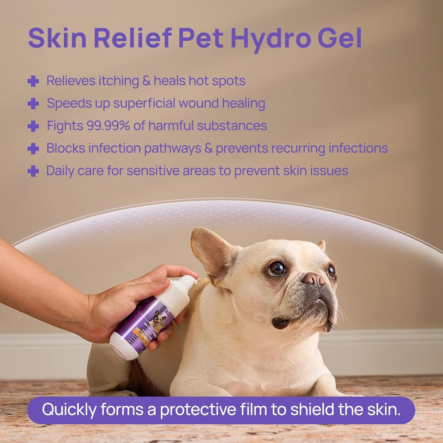 HICC PET Dog Wound Care Hydro Gel, Heals Wounds, Soothes Inflammation, Prevents Infection, Treats Bites, Scratches & Skin Ulcers, Cat Wound Care Solution, Horses First Aid Kits, 3.4 Ounces