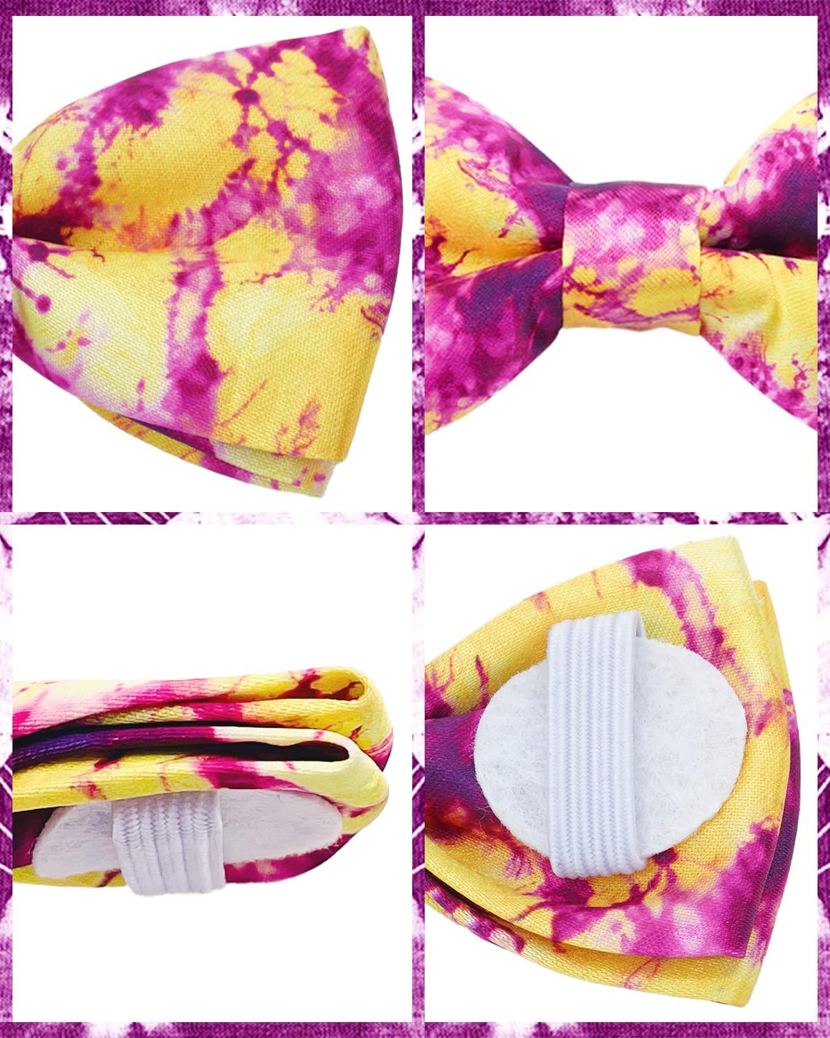 PET SHOW 10 Pack Tie Dye Small Dog Bow Ties Sliding Collar Attachments Puppy Cats Floral Bowties for Medium Dogs Gradient Colors Bowknots Party Holiday Pet Grooming Accessories(Small)