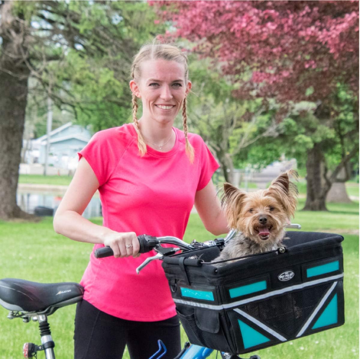 TRAVELIN K9 Pet-Pilot MAX Dog Bicycle Basket Carrier | 8 Color Options for Your Bike (Pink)