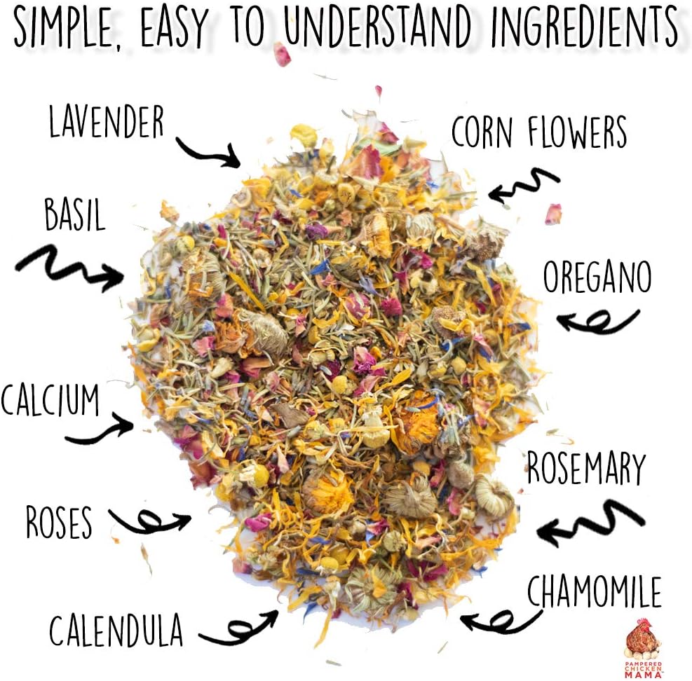 Pampered Chicken Mama Best Eggs Ever! Nesting Herbs for Chickens (4 Pounds) Calcium Supplement for Chickens | Chicken Feed Supplies, Hen Treats for Coops