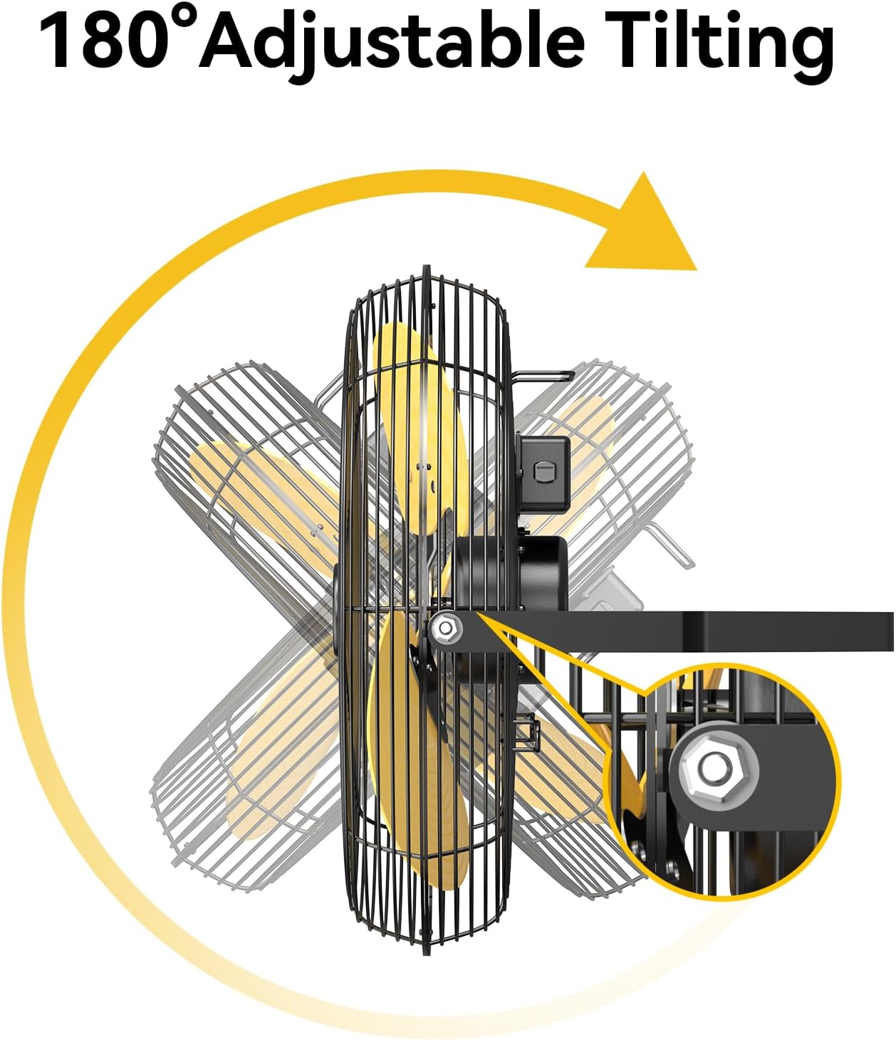 2800 CFM 12" Industrial Wall Mount Fan with 2 Pack, High Velocity 3-Speed Metal Wall Mounted Fan with powerful Motor Covered Patio, Greenhouse, Gazebo, UL Listed