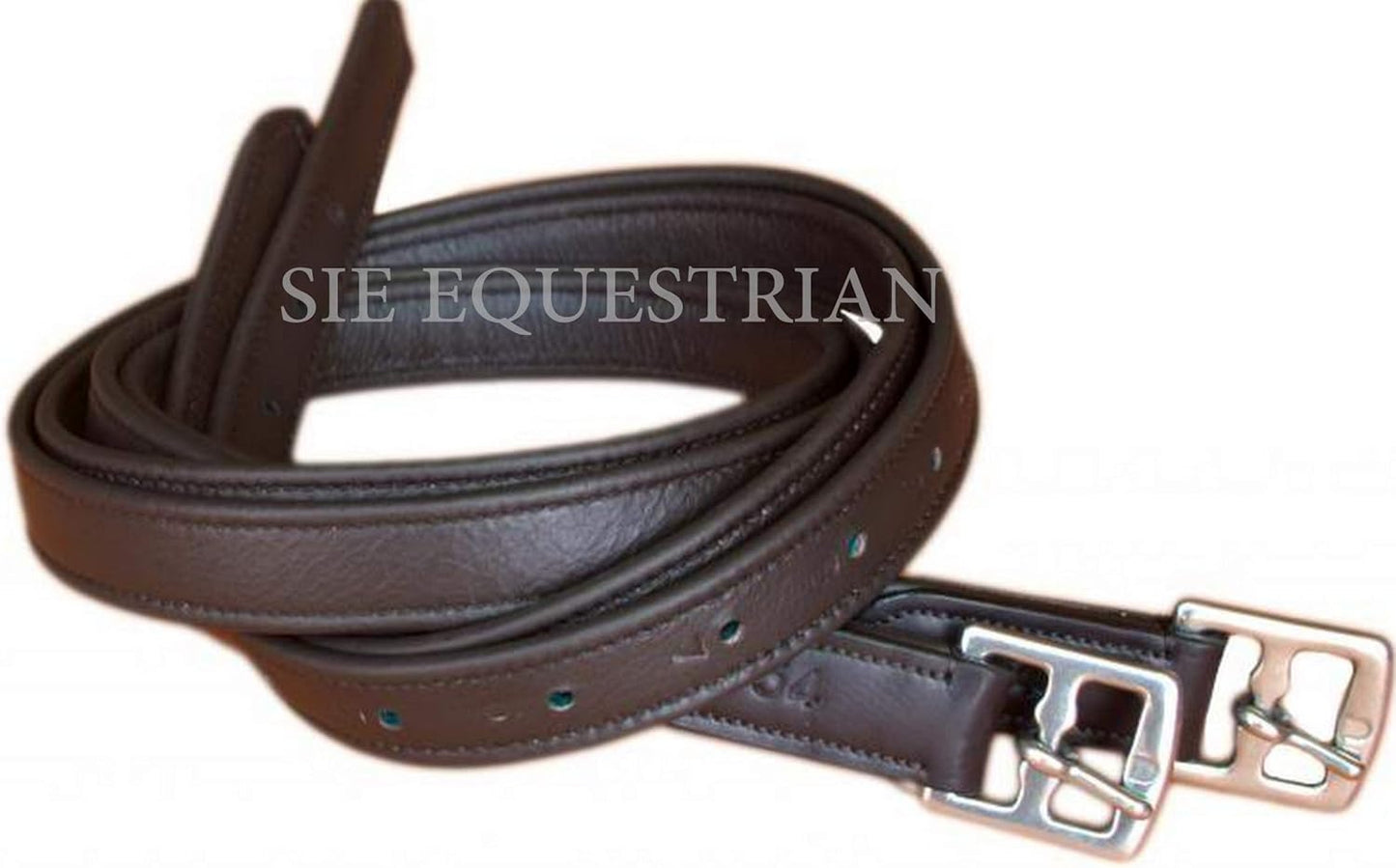 54" / 60" New 1" Super Soft English Stirrup Leathers Black/Havana (Havana, 54" x 1")