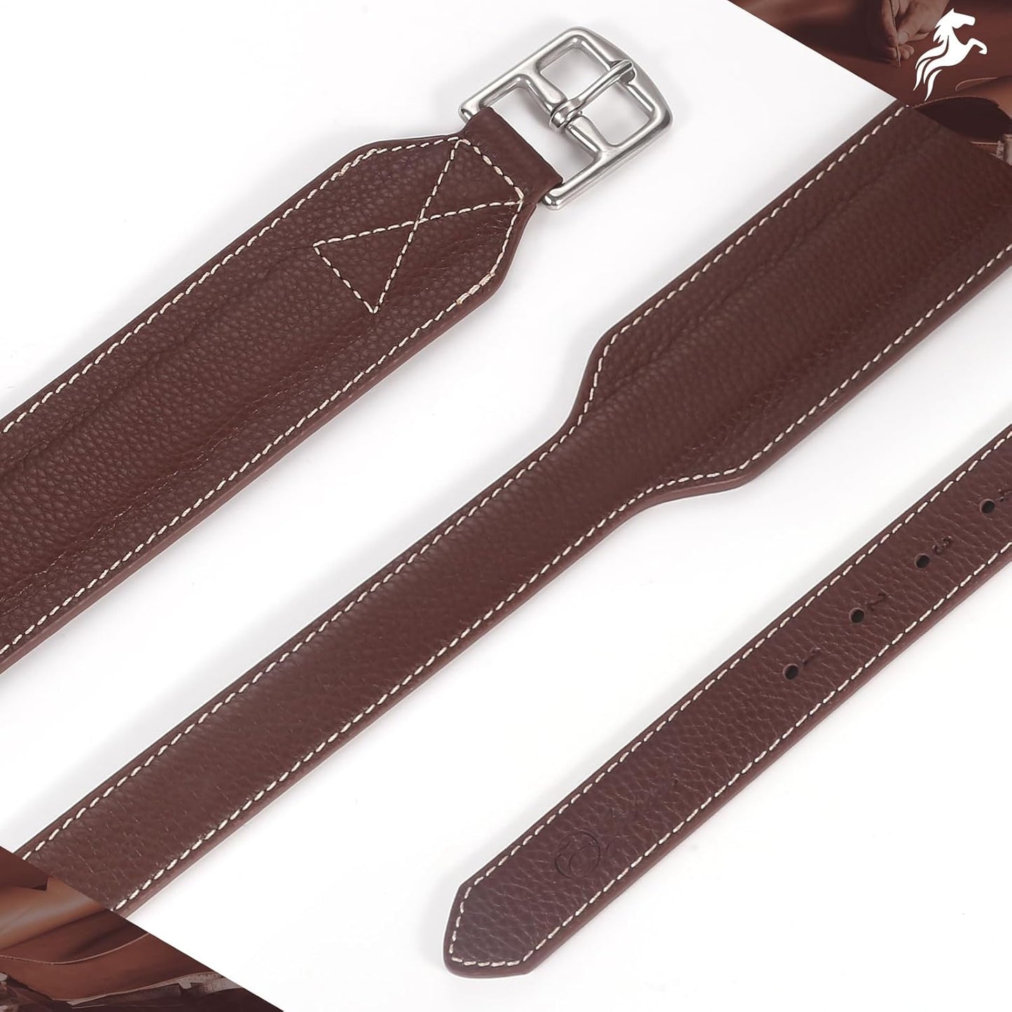 Jeereal Stability Stirrup Leathers with Strong Nylon Core for Equestrian Riding Wide Body English Stirrup Leathers