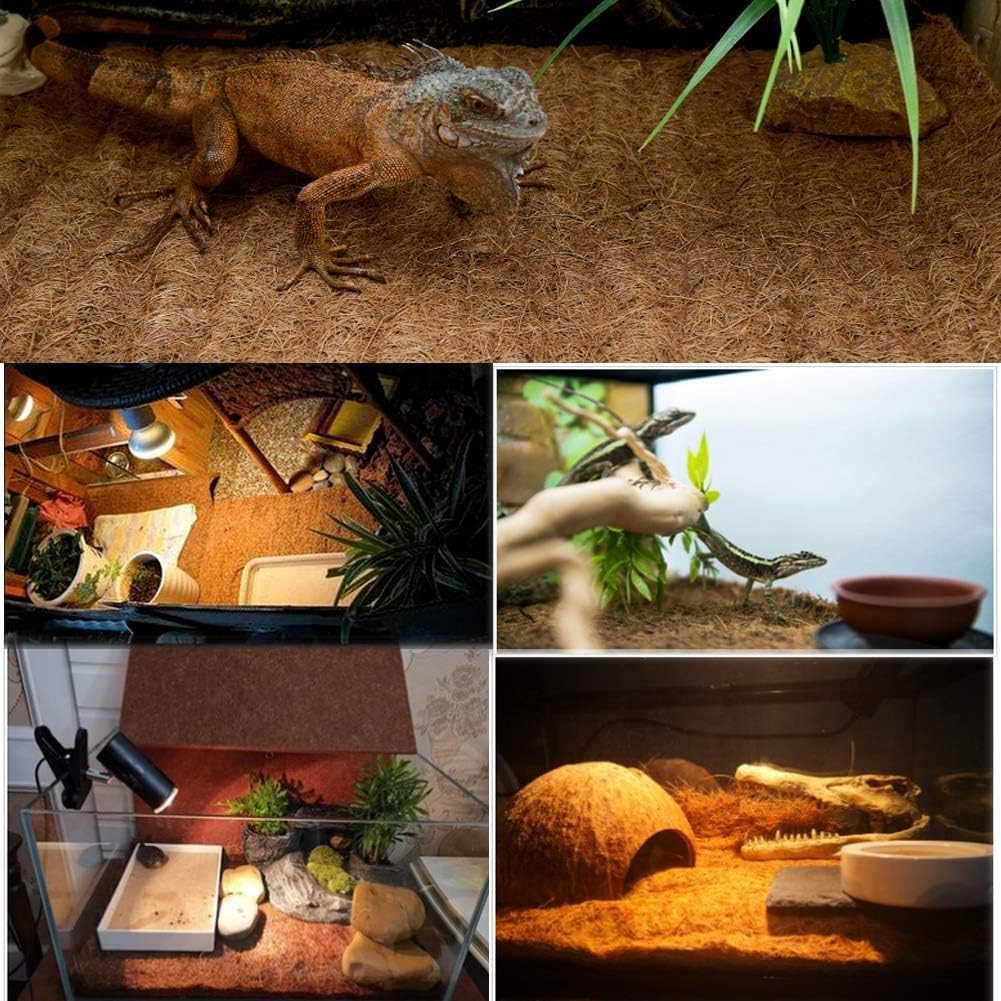 Hamiledyi Reptile Carpet 40" L x 16" W Natural Coconut Fiber Tortoise Carpet Mat for Pet Terrarium Liner Reptile Supplies for Lizard Snake Chamelon Turtle Bedding Bunny Rabbit Mat