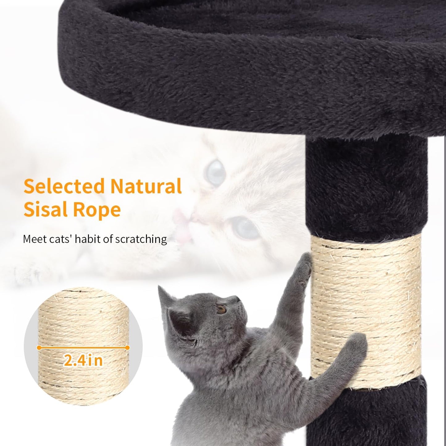 BestPet Cat Tree 36 inch Tall Scratching Toy Activity Centre Cat Tower Cat Condo Multi-Level Furniture Scratching Posts for Indoor Cats,Dark Gray