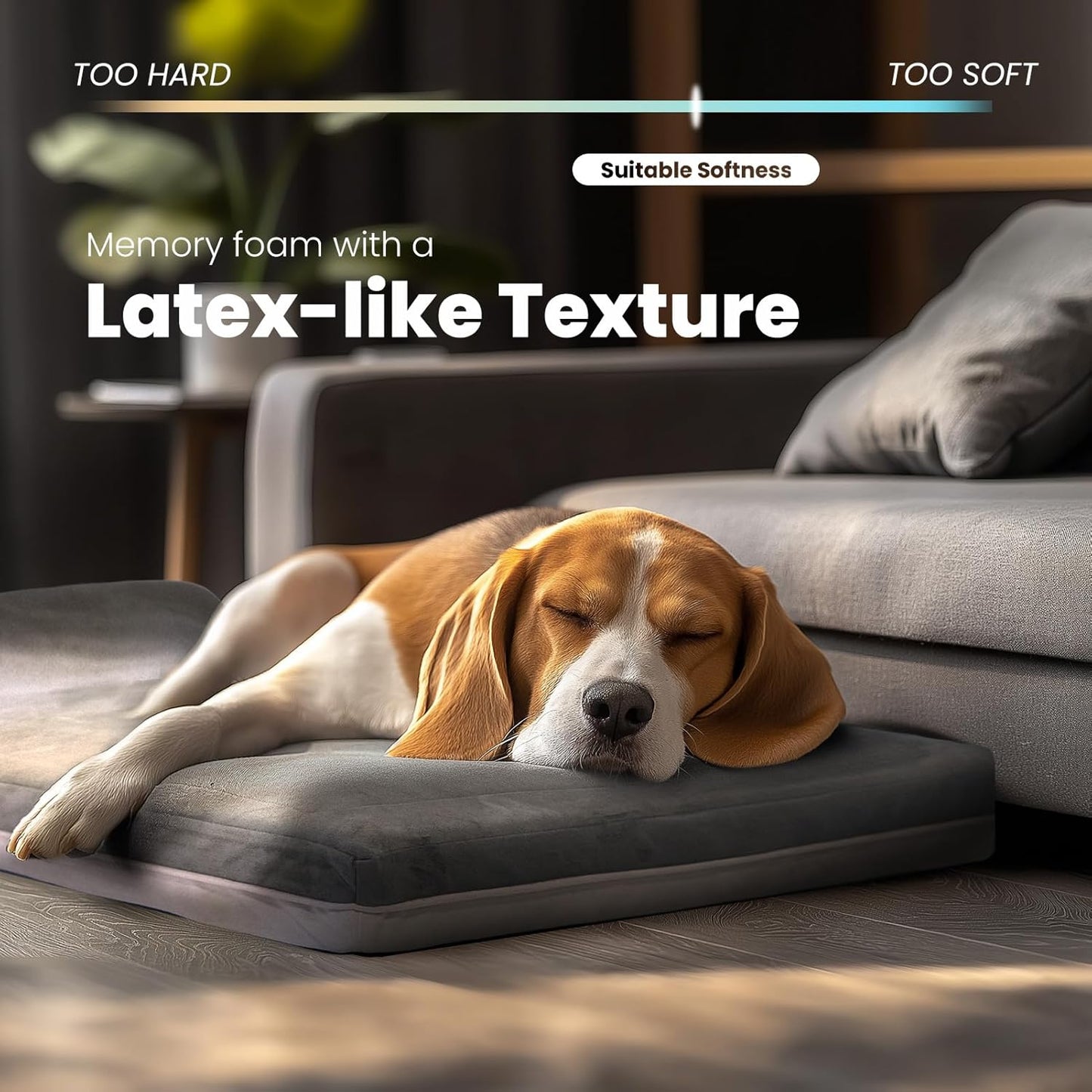 Laifug Orthopedic Memory Foam Extra Large Dog Bed with Pillow and Durable Water Proof Liner & Removable Washable Cover & Smart Design (Large (40"x25"x5.5"), Grey)