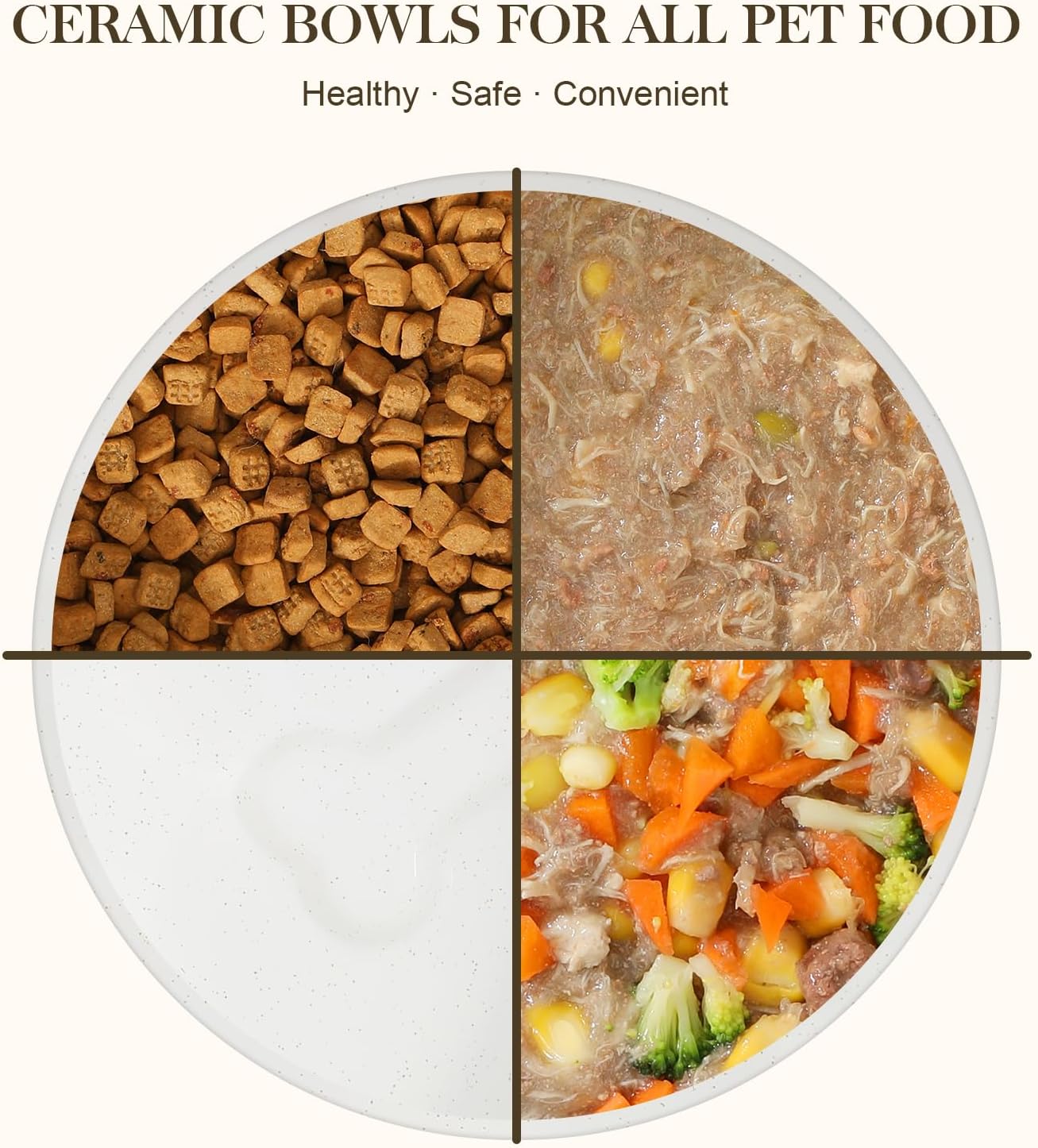 MALACASA Ceramic Dog Bowls, Dog Water/Food Dish with Wood Stand Non-Slip,14oz, Pet Basic Bowls for Your Puppy, Small Dogs or Cats,Glaze Matte Weighted Non-Slip (S-1.5 Cups)