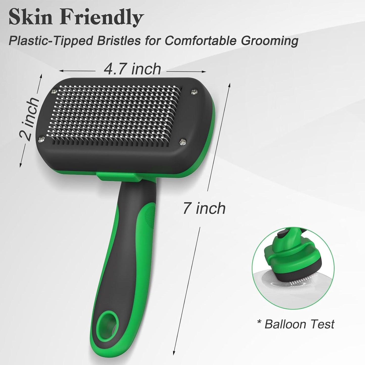 Swihauk Self Cleaning Slicker Brush - Skin Friendly Deshedding Grooming Tool for Dogs & Cats, Suitable for Shedding & Haired Pets, with Pet Supplies Accessories, Green