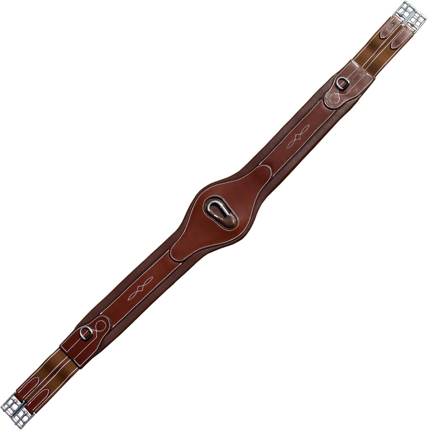 Exion Designer Anatomic Snap Over Lay Girth | Comfortable Leather Horse Girth for English Saddles | Jumping & Riding