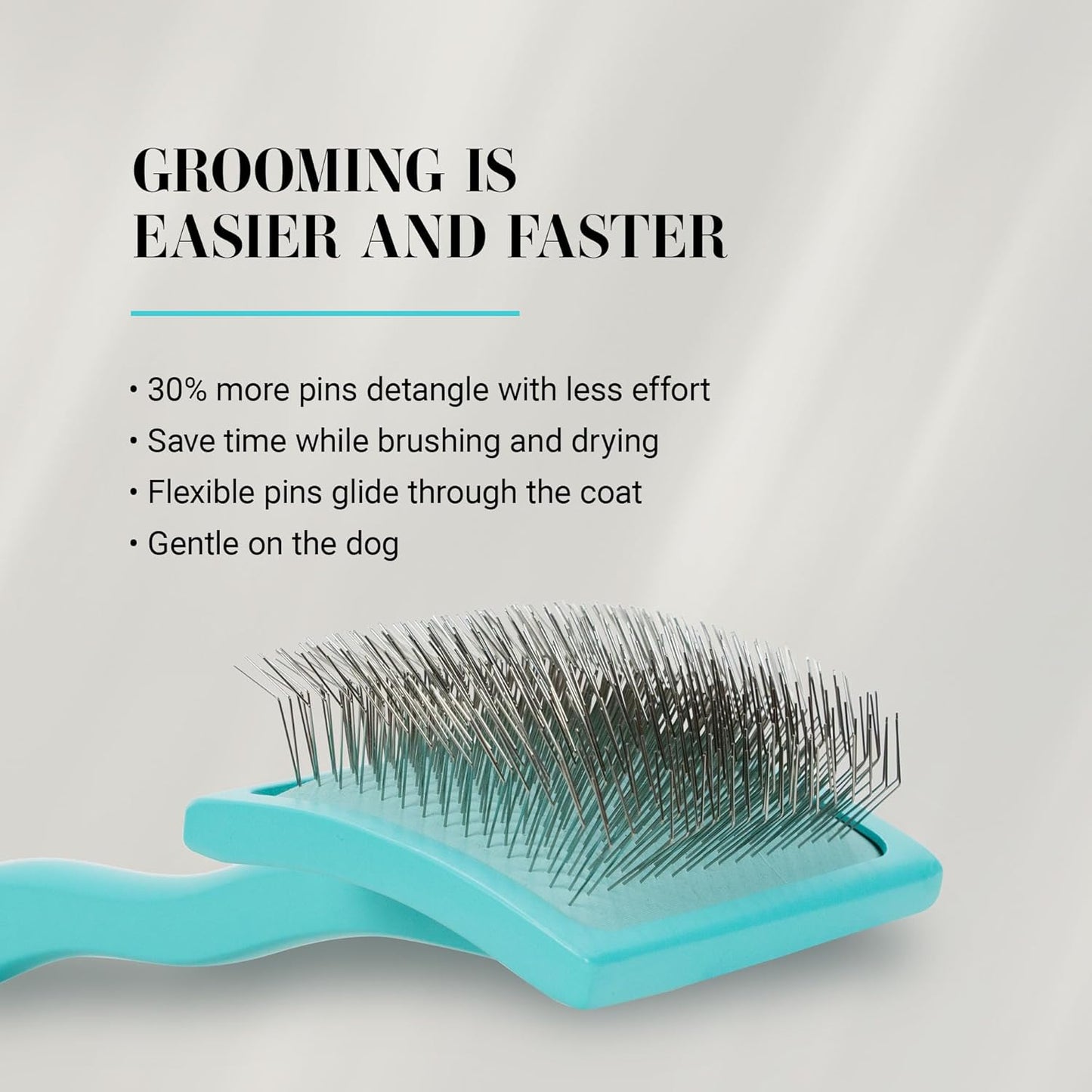 Chris Christensen Big G Dog Slicker Brush for Dogs (Goldendoodles, Labradoodles, Poodles), Groom Like a Professional, Fluff Detangle Style, Saves Time Energy, Teal, Medium