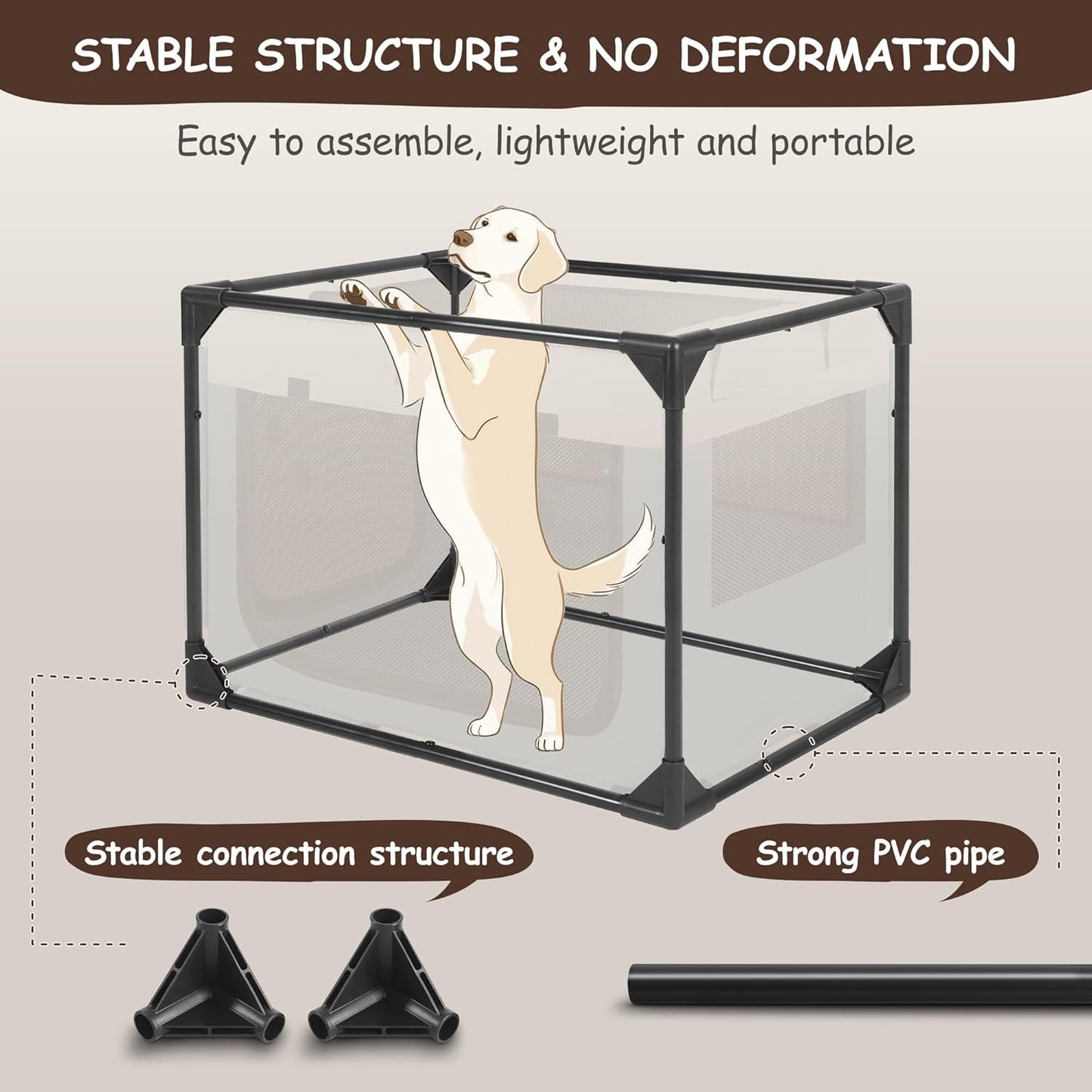 Dog Crate - Soft Pet Kennel for Dogs/Cats, 3-Door Breathable Travel Cage with Mesh Window, Portable Dog Kennel for Indoor & Outdoor，Blue-M