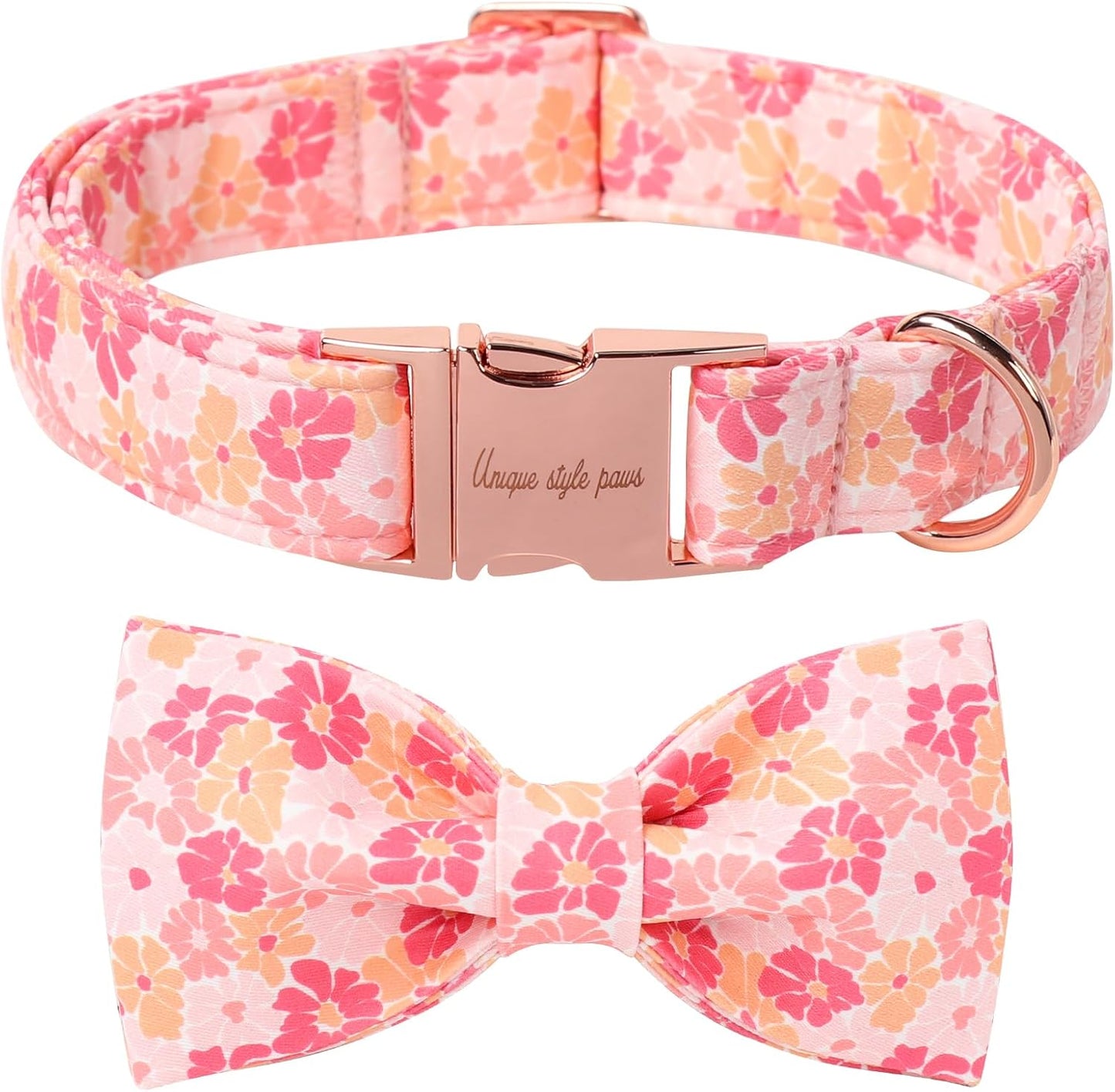 Unique style paws Cartoon Dog Collar with Bow Spring Summer Puppy Collar with Flower for Small Medium Large Boys Girls Dogs