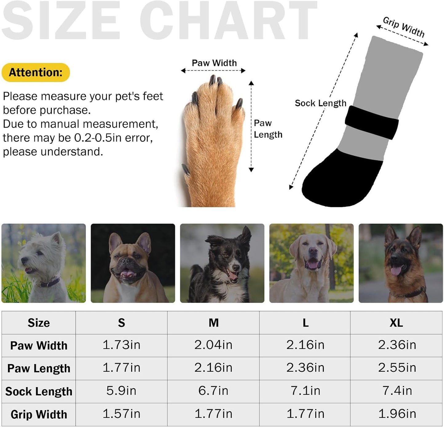 SCENEREAL Anti Slip Dog Boots & Paw Protectors for Hardwood Floor, Extended Dog Socks to Prevent Licking Paws, Waterproof Pet Snow Rain Shoe for Winter Small Puppy Senior Dogs, Black S