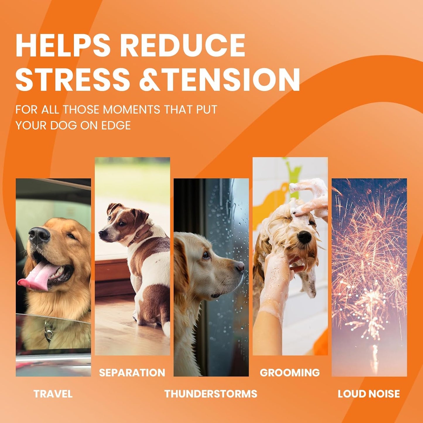 HOOLOO Calming Chews for Dog Anxiety Relief-Natural Puppy Calming Treats Help Manage Stress and Promote Relaxation,Made in USA-120 Chews