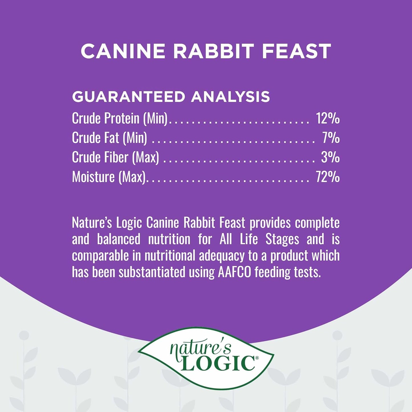 Natures Logic NL00180 Grain-Free Rabbit Feast Wet Dog Food, One Size