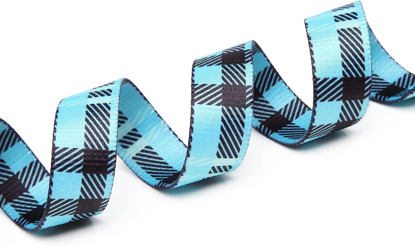 Mercano Adjustable Dog Collar - Special Design Patterns, Soft Nylon Comfortable Durable Pet Collar for Small Medium Large Dogs (S, Blue Plaid)