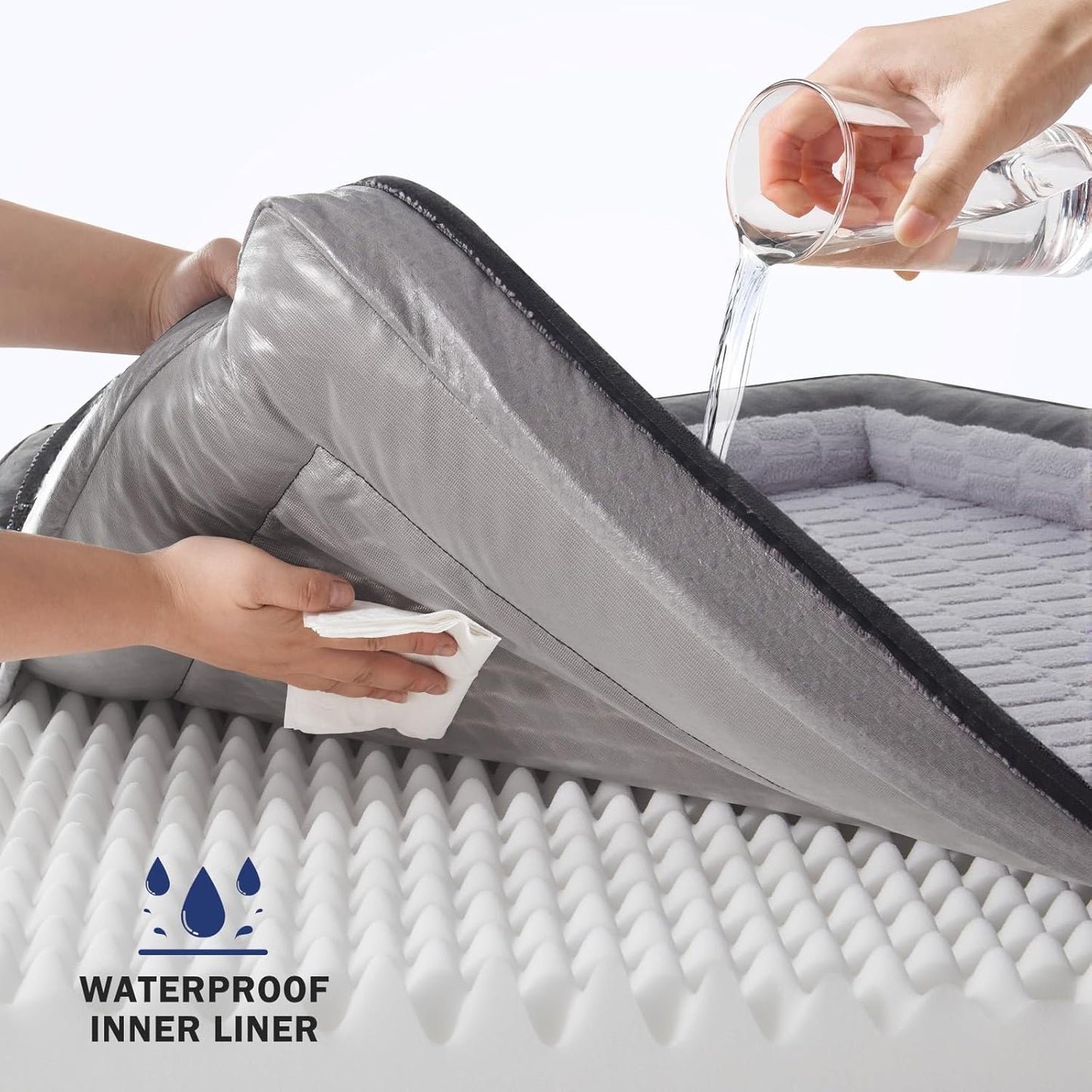 FURTIME Orthopedic Small Dog Beds - Waterproof Ultra Comfy Supportive Foam Pet Couch with Removable Washable Cover, Nonskid Bottom