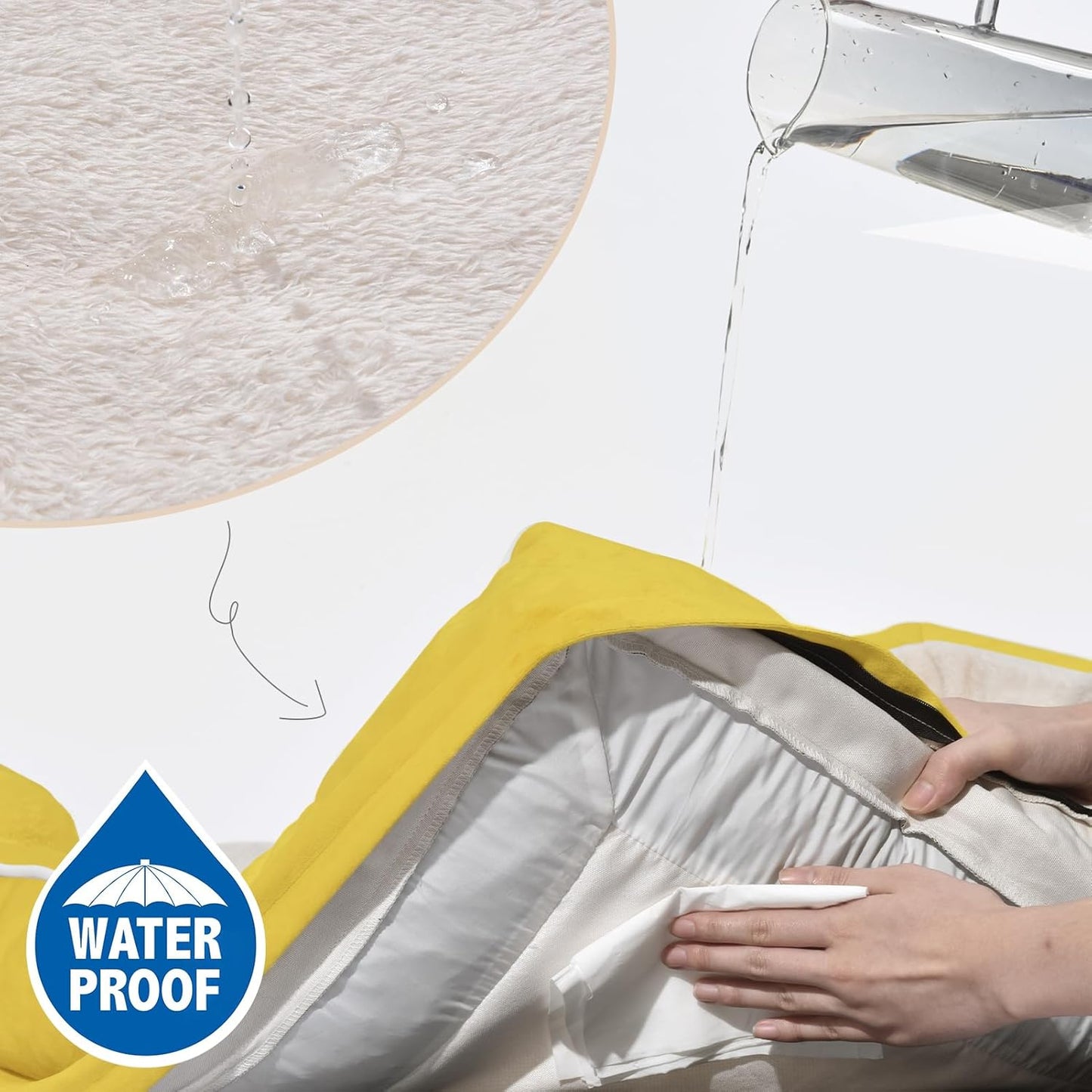 Comfort Expression Small Dog Beds Waterproof Cat Beds Orthopedic Foam Sofa Beds for Small Dogs Comfy Pet Bed with Washable Removable Cover & Non-Slip Bottom(XX-Small,Spicy Mustard)