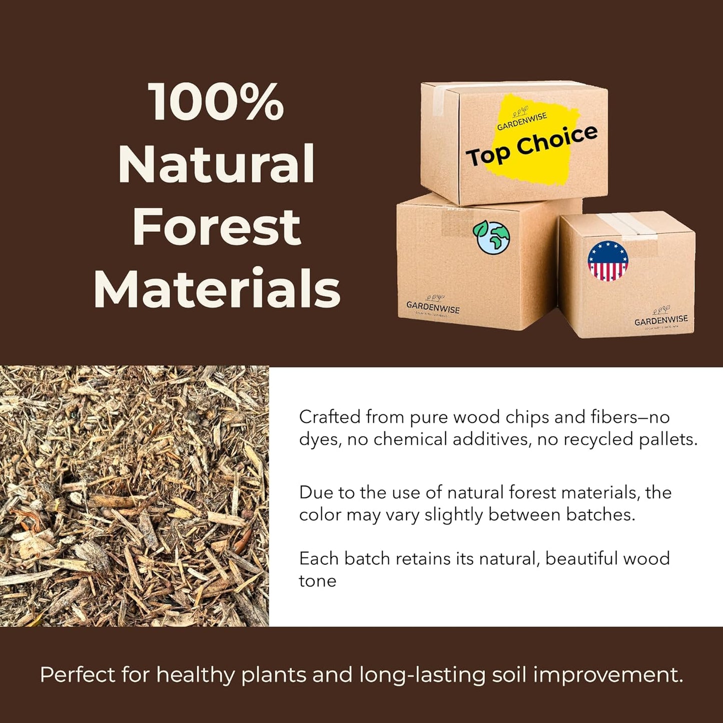 Premium Organic Wood Mulch for Gardens, Landscaping, Potted Plants, and Vegetable Gardens (0.3 CF - 8 L - 9 QTS)