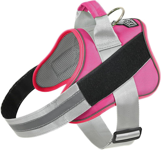 Bolux Dog Harness, No-Pull Reflective Dog Vest, Breathable Adjustable Pet Harness with Handle for Outdoor Walking - No More Pulling, Tugging or Choking (Fuchsia, Medium (Pack of 1))