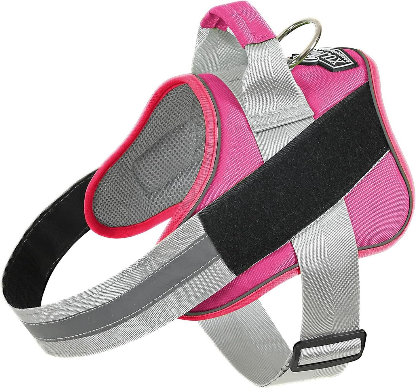 Bolux Dog Harness, No-Pull Reflective Dog Vest, Breathable Adjustable Pet Harness with Handle for Outdoor Walking - No More Pulling, Tugging or Choking (Fuchsia, Large (Pack of 1))