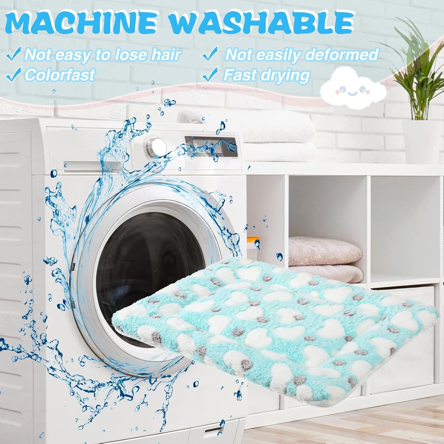 Yulejo 6 Pieces Guinea Pig Bed Plush Hamster Mat Bunny Bed Small Animal Sleeping Bedding Pads with Cleaning Dustpan Brush for Chinchilla Squirrel Hedgehog Small Animals (Vivid Color, Heart)