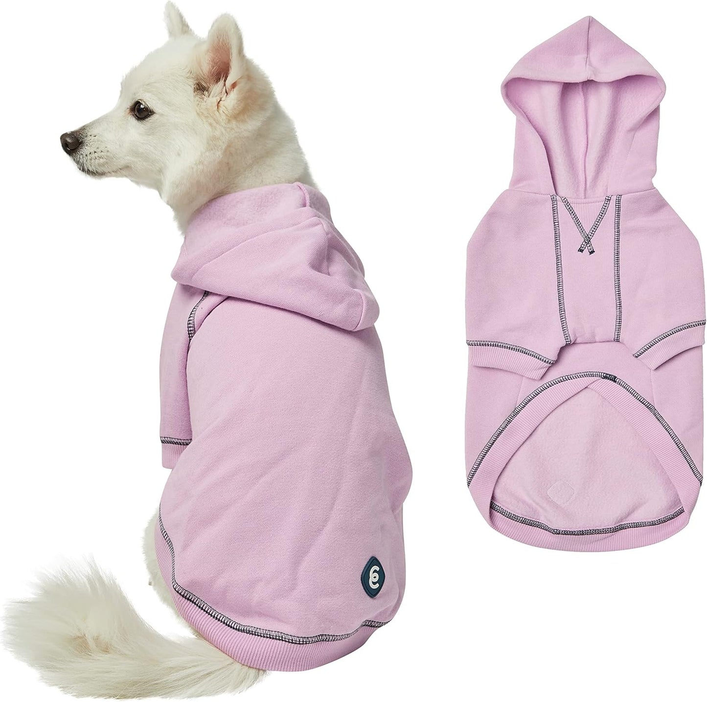Blueberry Pet Essentials Hoodie – 14″ Soft French Terry Sweatshirt with Hood, Coral Pink, Award‑Winning Small‑Dog Jersey