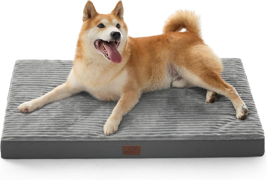 Bedsure Dog Beds Large Sized Dog- Orthopedic Pet Beds with Removable Machine Washable Cover, Egg Crate Foam Puppy Pad, Suitable for Pet Up to 50 lbs, 35"x22"