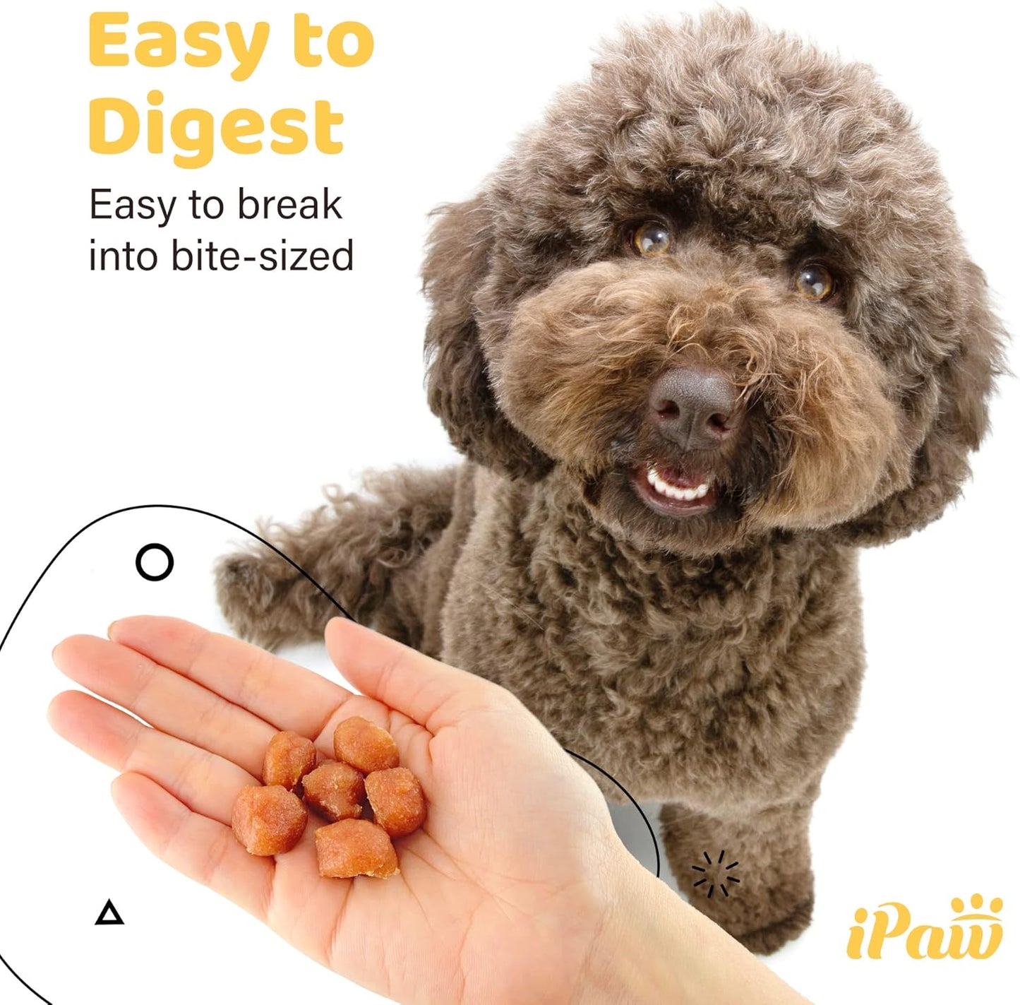 iPaw Chicken Tots Dog Treats for Puppy Training, All Natural Human Grade Dog Treat, Hypoallergenic, Easy to Digest (Chicken Tots), 2 Packs