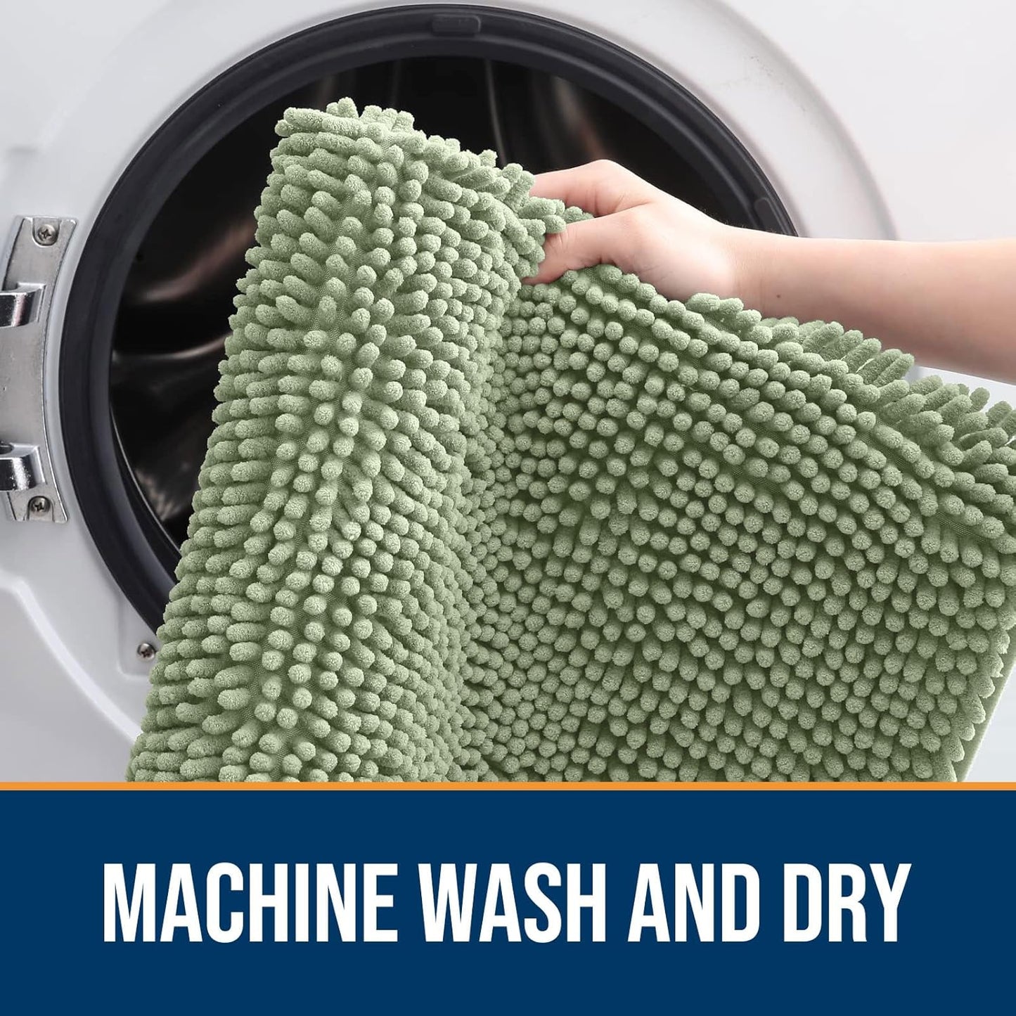 OLANLY Dog Door Mat for Muddy Paws 30x20, Absorbs Moisture and Dirt, Absorbent Non-Slip Washable Doormat, Quick Dry Chenille Mud Mat for Dogs, Entry Indoor Entryway Carpet for Inside Floor, Sage Green