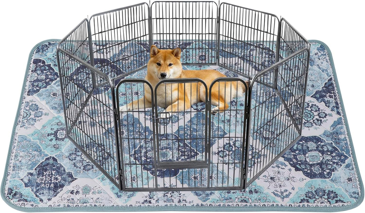 IEUUMLER Washable Pee Pads for Dogs, 1 Pack Reusable Non-Slip Grip, Super Absorbent Waterproof Puppy Pads for Potty Training, Playpen, Crate, Whelping Box EU011 (Blue, 48" x 48")