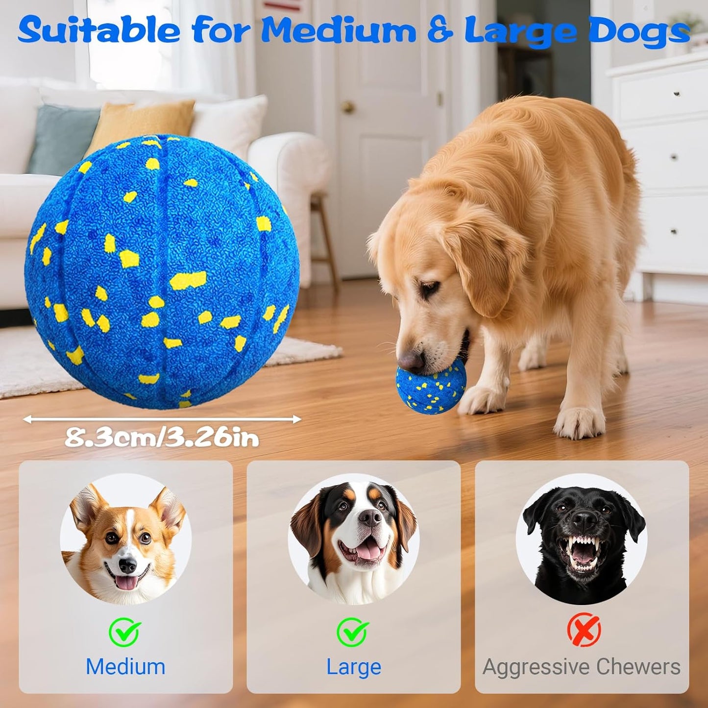Smart Dog Ball Interactive Dog Toy with Remote Control,Automatic Moving,Bouncing and Rotating 3 Modes,E-TPU Material Aggressive Chewers,IPX7 Waterproof,Rolling Ball for Large Medium Dogs