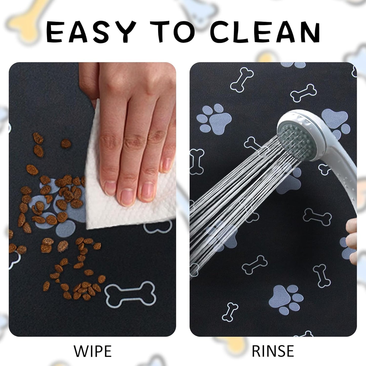 Pet Cat Dog Food Mat Non Slip Mat for Dog Water Bowl Mat Quick Dry Absorbent Cat Feeding Mat, 32 * 17 in, Brown